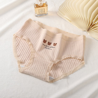 Cartoon Cute Little Bear Student Underwear Girl