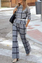 Plaid Printed Pants Set For Women
