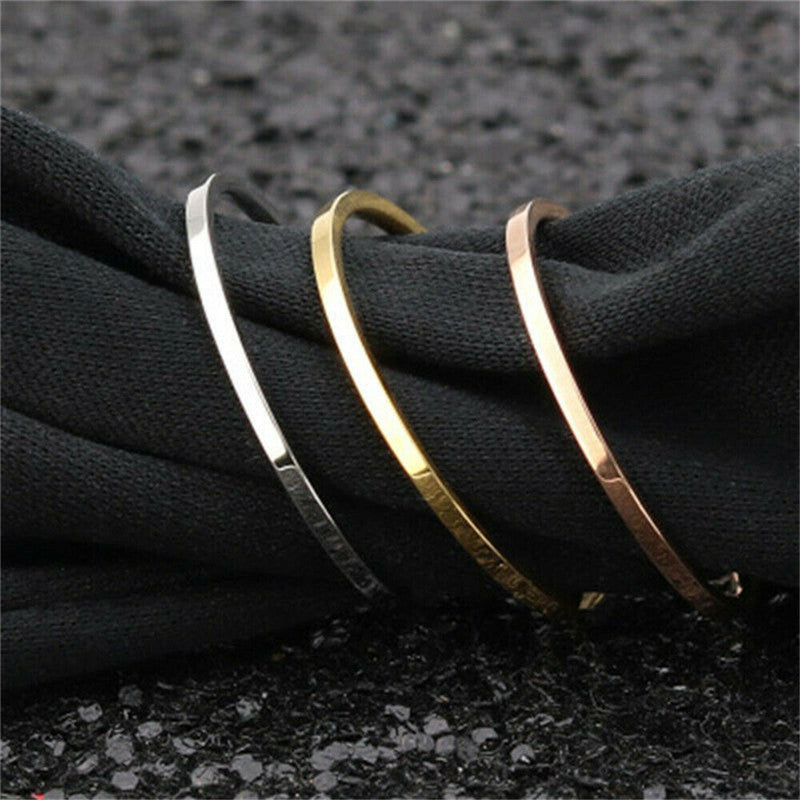 Stylish Glossy Fine Circle Couple Simple Simple Bracelet Ring