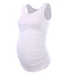 Casual Solid Color Round Neck Wrinkle Maternity Top Vest T-shirt