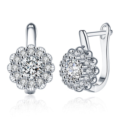 Women's Fashion K Gold Diamond Earrings