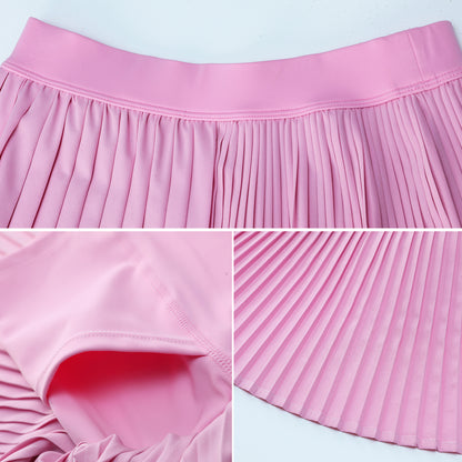 Anti-exposure Tennis Skirt Fitness Stitching Pleated Yoga Skirts