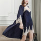 Women's Silk Nightgown Lace Suspenders