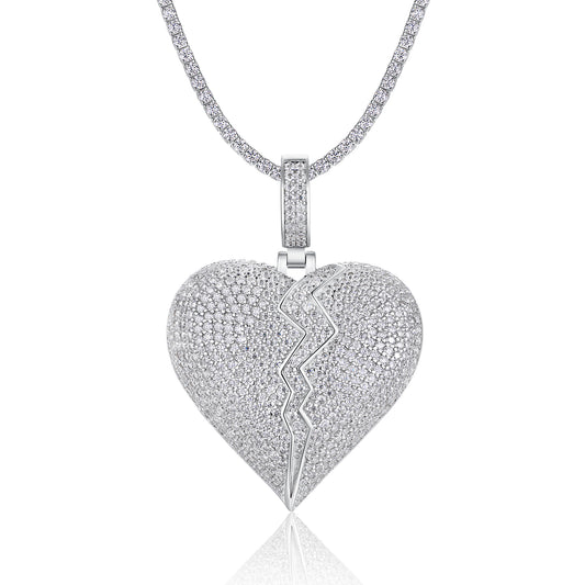 Telepathy - A Fashionable And Trendy Necklace Pendant Set With Top-quality Moissanite S925 In Silver And Platinum Plating Can Be Tested With A Diamond Pen