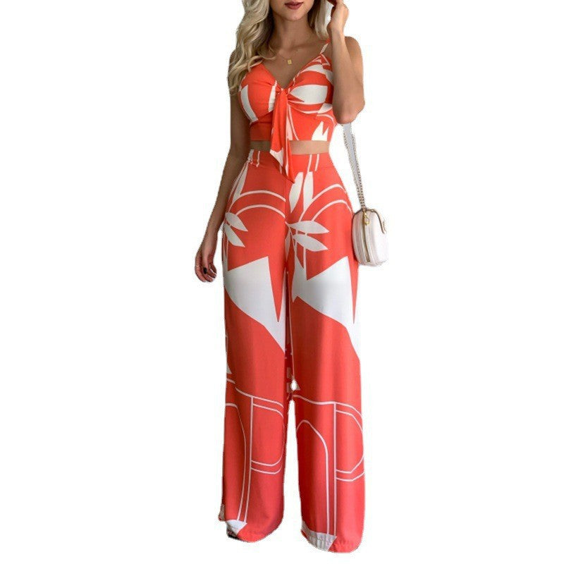 Printed Casual Pants Set For Women