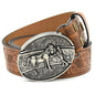 Personality Student Trendy Printing Engraving Smooth Buckle Knife Embossing Belt