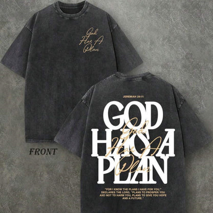 Vintage Washed Double-sided Printed T-shirt