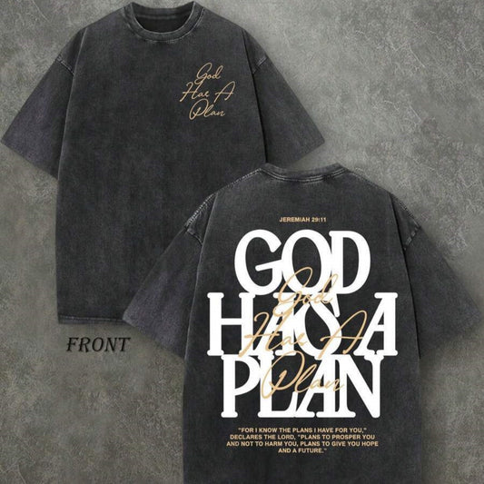 Vintage Washed Double-sided Printed T-shirt