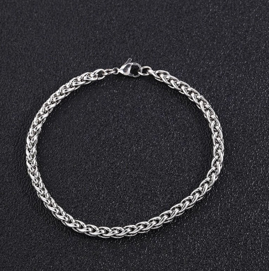 Stainless Steel Bracelet That Wont Fade Cuban-link Chain Fashionable Versatile Washable Titanium Steel Bracelet