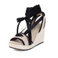 Women's Plus Size Platform Wedge Lace-up High-heel Sandals