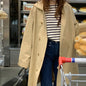 Sweet Girly Temperament Mid-length Hooded Trench Coat Women