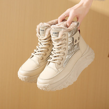 Fleece-lined High-top Windproof Boots Students