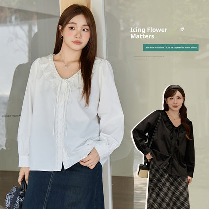 Casual Solid Color Loose Slimming Top Blouse Women