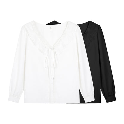 Casual Solid Color Loose Slimming Top Blouse Women