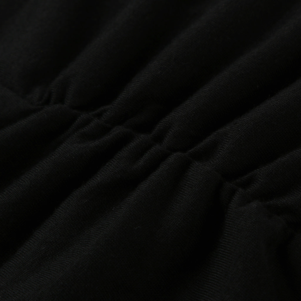 Spoof round neck maternity dress
