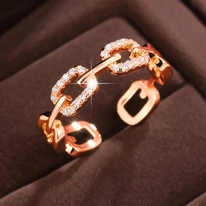 Fully Diamond-studded Chain Ring With An Adjustable Opening