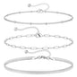 Stainless Steel Cuban Chain Three Piece Set Exquisite Beaded Fried Dough Twists Chain