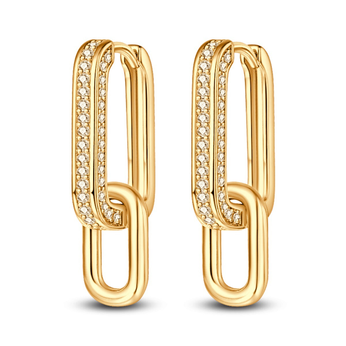 White Copper Plated 925 Silver New Butterfly Round And Square K Gold Earrings
