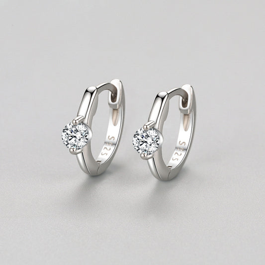 S925 Sterling Silver Light Luxury High Diamond Earrings