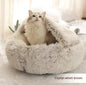 .Pet Bedding 2 In 1 Dog And Cat Bed Pet Winter Bed Round Plush Warm Bed House Soft Long Plush Pets Bed Pet Products