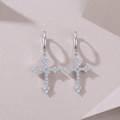 Top-quality Moissanite Luxury And Fashionable Light Luxury Jewelry Silver Stud Earrings S925 Silver Plated Platinum