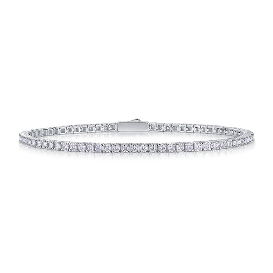 One Of A Kind Luxury Fashion Mosan Diamond Silver Jewelry Comparable To Natural Diamond Bracelet