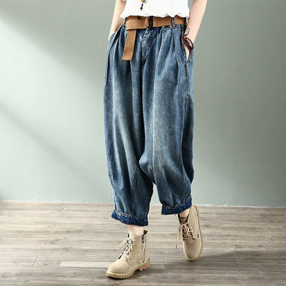 Women's Loose Plus Size Denim Daddy Pants