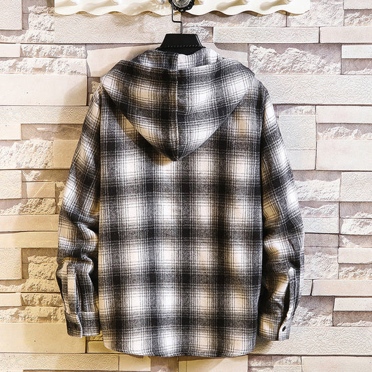 Plaid Hoodie Sweatshirt Men