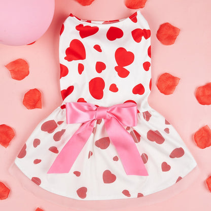 Pet Dog Cat Valentine's Day Love Full Printed Printed Dress