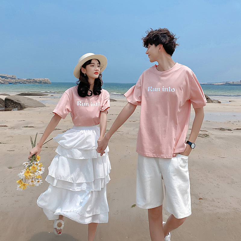 Couples summer short sleeve suit