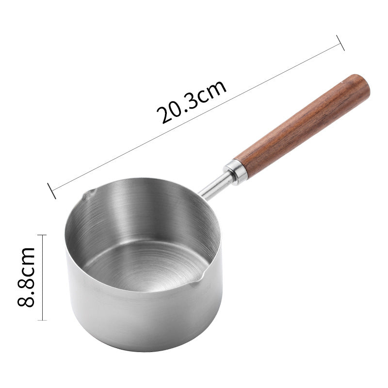 Dog Food Scoop  304 Stainless Steel Pet Food Scoop Measuring Cup With Wooden Handle