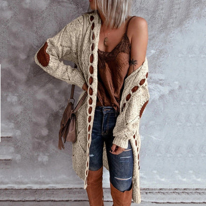 Color Block Sweater Long Sleeve Cardigan Sweater