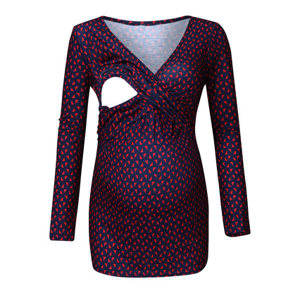 Maternity shirt breastfeeding top
