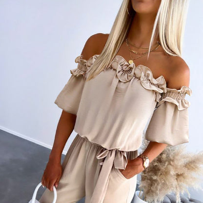 Women's Summer New Off Shoulder Jumpsuits Suit