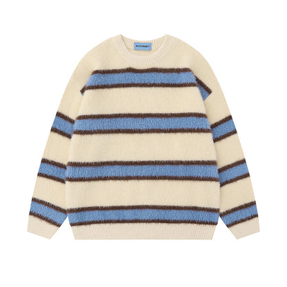 Vintage Stripe Knitted Men's And Women's Sweaters