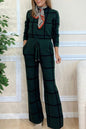 Plaid Printed Pants Set For Women