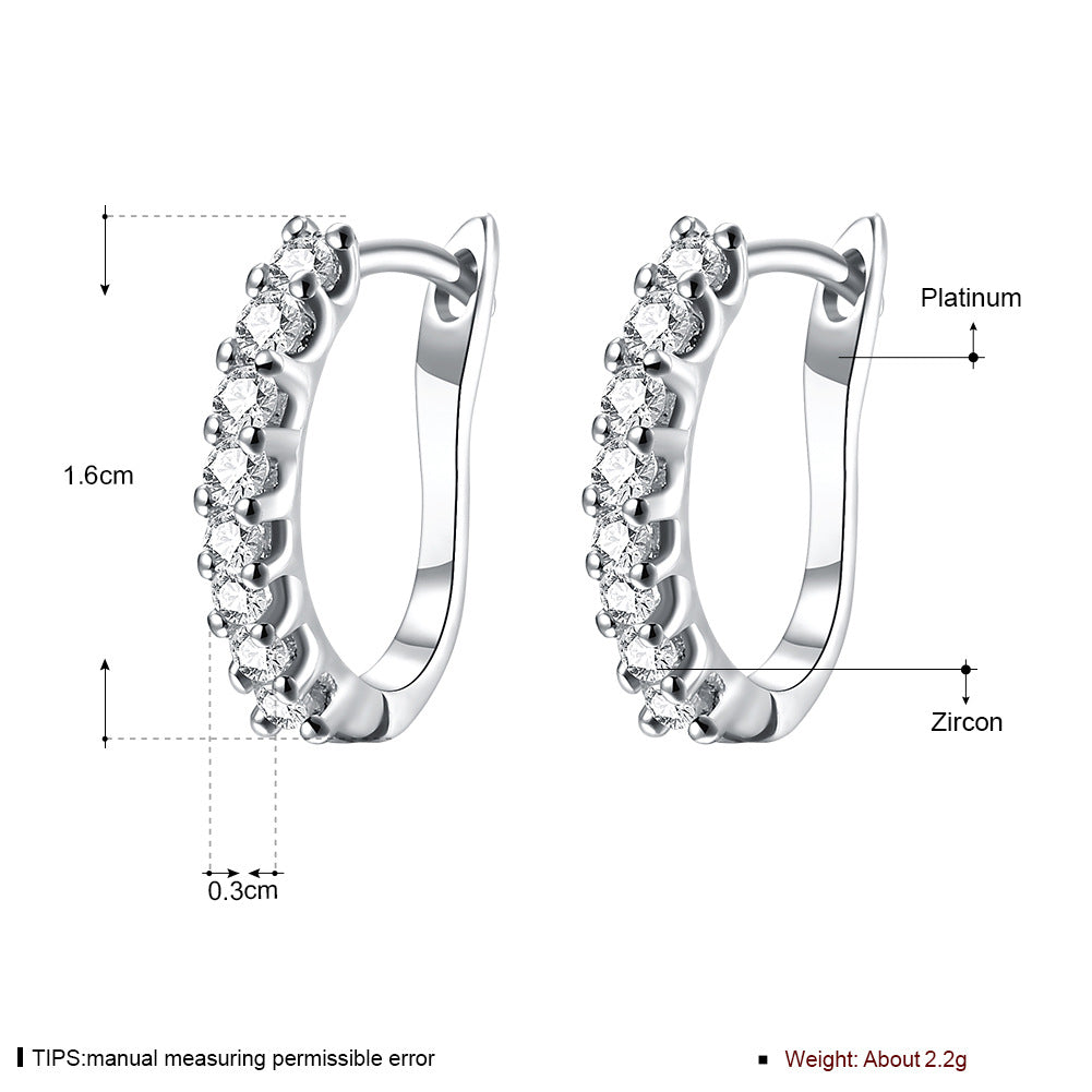 Women's Fashion K Gold Diamond Earrings
