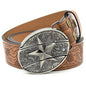 Personality Student Trendy Printing Engraving Smooth Buckle Knife Embossing Belt