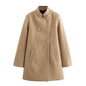 Fashion Blended Double Breasted Coat Coat For Women