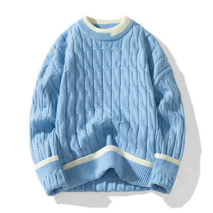 Fake Two Pieces Sweaters Men's Autumn And Winter New Bottoming Sweater