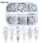 Gold And Silver Laser Irregular Nail Glitter Sequins