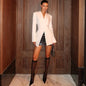 Slim Fit Solid Color Buttons Suit Jacket For Women