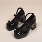 Platform Boots Mary Janes Ankle Strap Chunky Heel Uniform Dress Pumps Shoes
