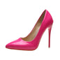 Spring Stiletto Pumps Patent Leather Pointed Toe
