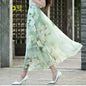 Chiffon skirt women summer new floral midi skirt