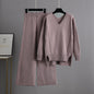 Knitted Wide-leg Pants Sweater Suit