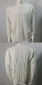Mens Slim-fit Knitted Zip-up Mock-neck Long-sleeve Sweater