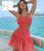 Off Shoulder Cut-Out Ruffle Dresses