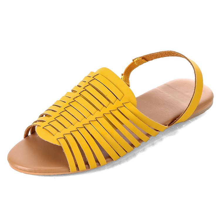 Flat Herringbone Cutout Sandals