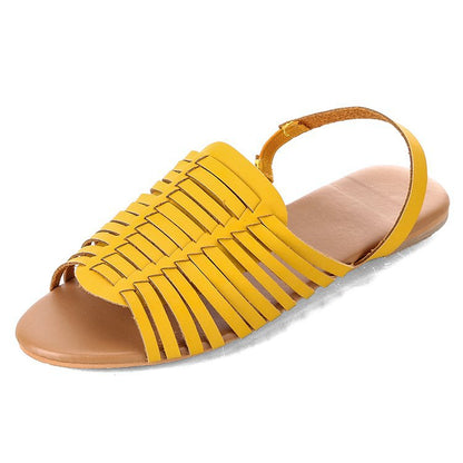 Flat Herringbone Cutout Sandals